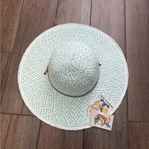 Panama Jack Mint and White Sun Hat